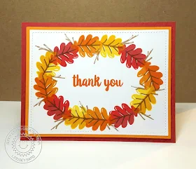 Sunny Studio Stamps: Autumn Splendor Fall Leaves Thank You Card by Lindsey Sams.