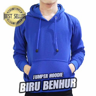 hoodie jumper polos biru benhur