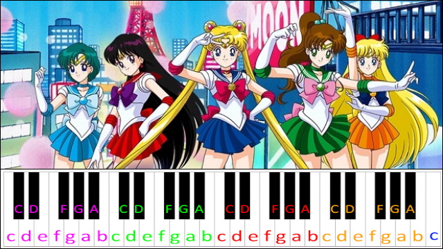 Moonlight Densetsu (Sailor Moon Theme) Hard Version Piano / Keyboard Easy Letter Notes for Beginners