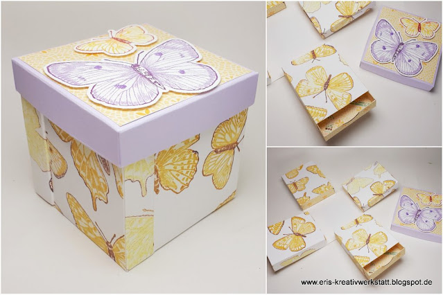 Schubladen-Explosionsbox mit "Butterfly Brilliance" Schmetterlingen Stampin' Up! www.eris-kreativwerkstatt.blogspot.de