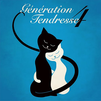 Génération Tendresse part 4 - music cover with illustration of two cute cats in a hug