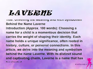 meaning of the name "LAVERNE"