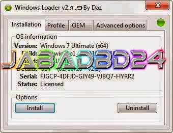 Windows 7 Loader Activator v2.1.9 Free Download ~ JabadBD24