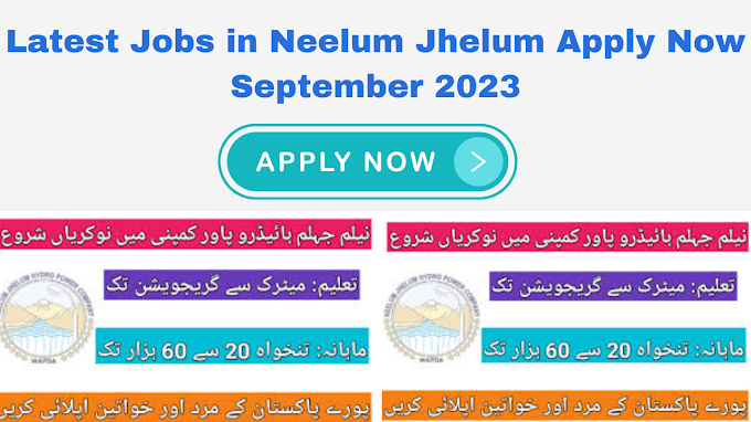 Latest Jobs in Neelum Jhelum Apply Now September 2023 | RecentsJob