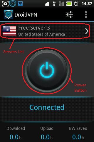 Robi Free Net For Android Connected with DroidVPN