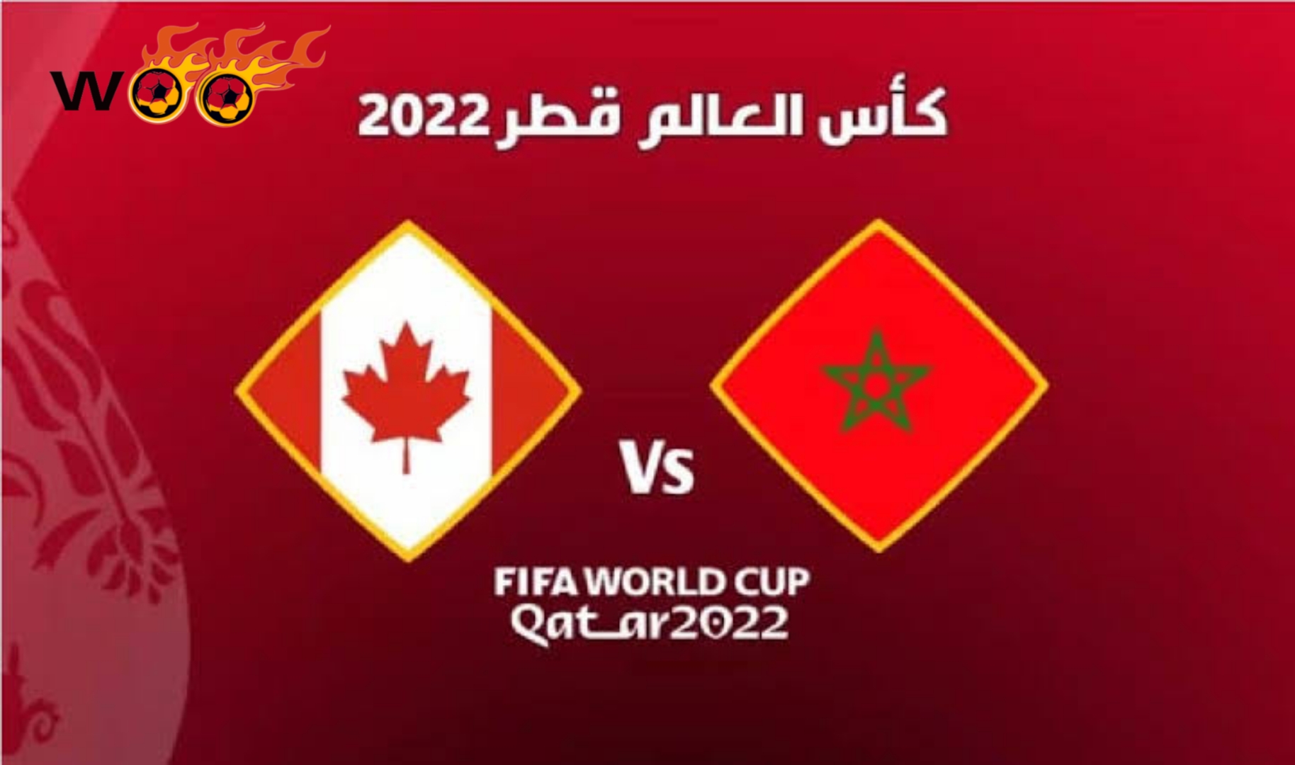 The date of Morocco and Canada match in the 2022 World Cup, and the transmission channels
