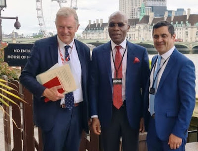 L-R - Chairman, Bibimoney, Lord Anthony St. John of Bletso; Chairman, Konga Group, Leo Stan Ekeh and CEO, Bibimoney, Mr. Shiraz Jassa at the partnership signing event between KongaPay and Bibimoney at the House of Lords, the second chamber of the UK Parliament recently.