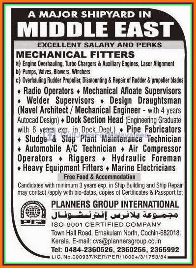 Shipyard jobs for Middle East