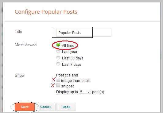 popular posts widget setting siam dan