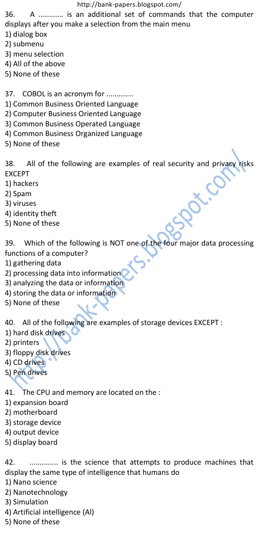 general awareness for bank exam