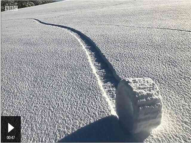 Have you ever seen a snow roller? Rare images of snow rolls