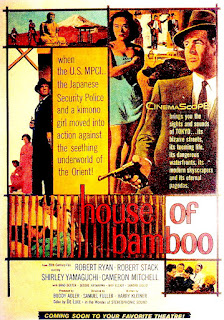 HOUSE OF BAMBOO. Estados Unidos. Poster. LA CASA DE BAMBÚ. House of Bamboo. 1955. Estados Unidos. Dirección: Samuel Fuller. Reparto: Robert Stack, Robert Ryan, Shirley Yamaguchi, Brad Dexter, Biff Elliot, Sessue Hayakawa, Cameron Mitchell, Sandro Giglio.