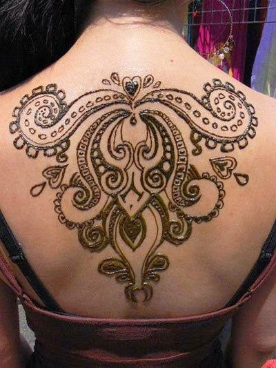 Menhandi Tattoo Image Women Back, Women Back With Attractive Tattoo Image, Impressive Menhadi Tattoo Image, Menhandi Image Women Back Tattoo, Women, Parts, Artist,