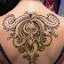 Spiritual Mehandi Image Tattoo On Women Full Back