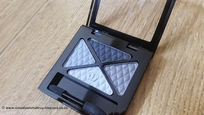 Rimmel London, makeup, glam eyes quad, grey eyshadow, smokey noir, 001