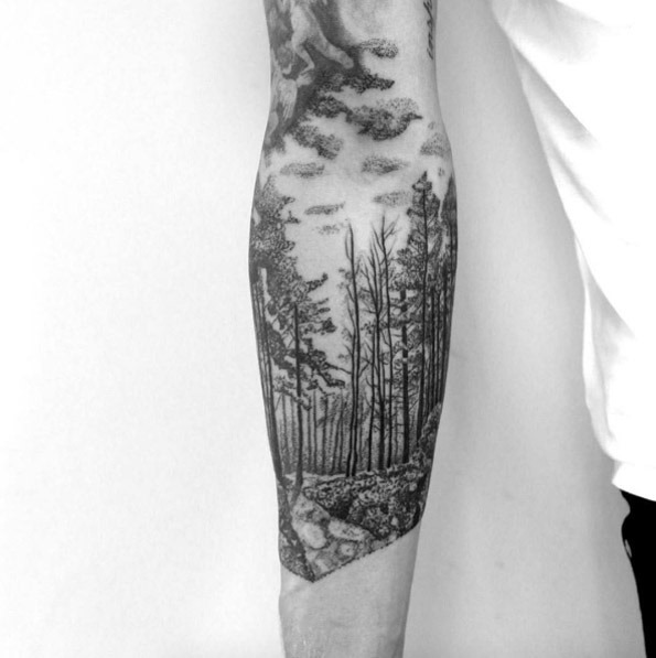 Este blackwork floresta Este blackwork floresta