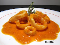 Calamares con romesco