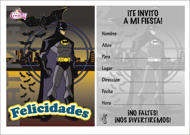 Invitaciones De Cumpleanos De Batman Con Foto