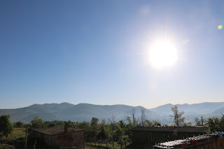 Glorious blue sky and blazing sunshine