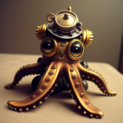 Steampunk Octopus Statue Miniature 3D amazingwallpapersa blogspot com (34