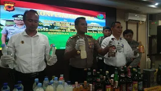 Polres Cirebon Amankan Ribuan Liter Minuman Berbagi Jenis Dalam Rangka Cipta Kondisi Jelang Rhamadhan Dan Idul Fitri 1440 H