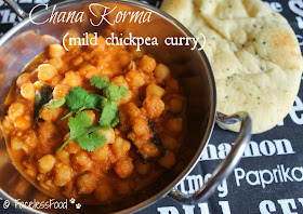 Chana Korma (mild chickpea curry)