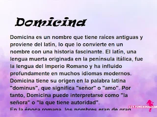 significado del nombre Domicina