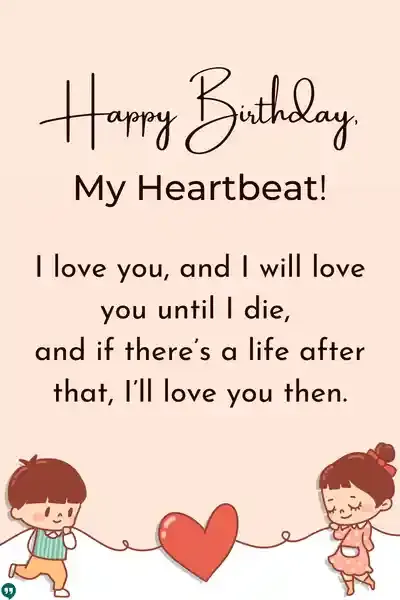 cute happy birthday my heartbeat wishes images for her