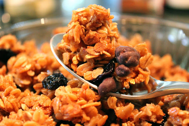 Cherry-cacao nib granola