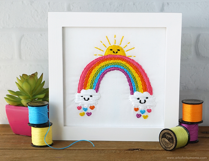 Free Sunshine & Rainbow Embroidery Pattern