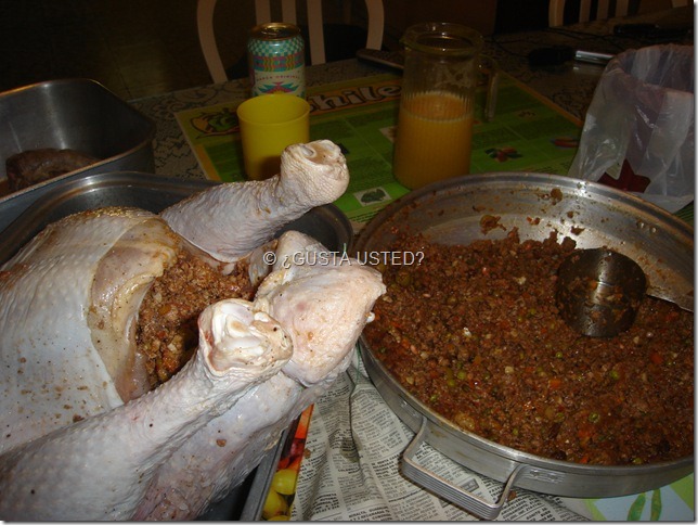 RELLENA EL PAVO POR ABAJO