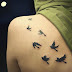 Birds Flying With Pattern On Sky Tattoo Designs