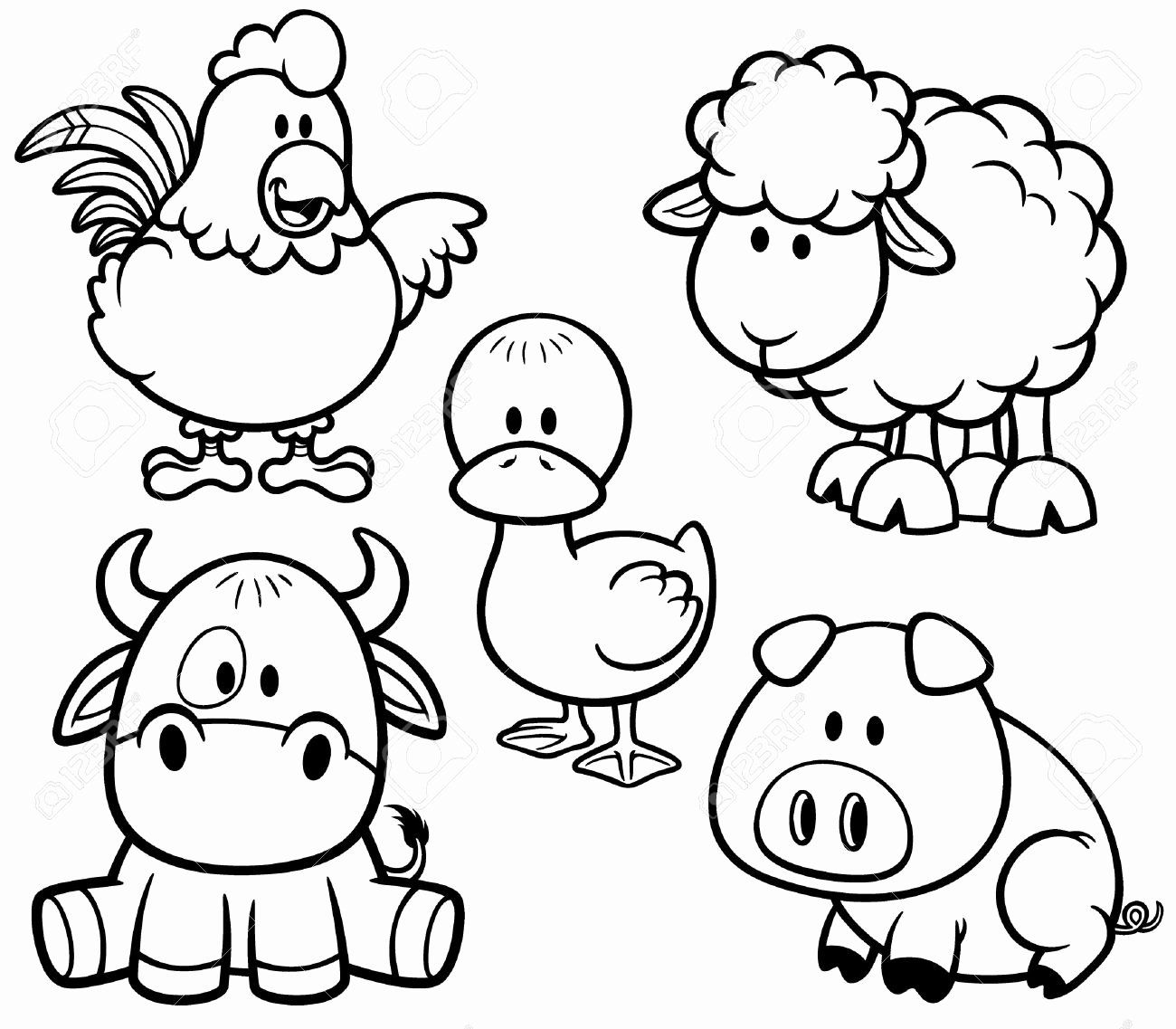 Coloring Book Farm Animal Free Animals