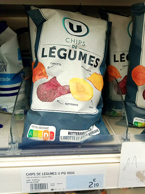 Root veggie crisps in a French supermarket. Photo by Loire Valley Time Travel.
