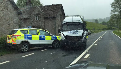 Mystery as two police cars crash head-on – with no one else around   