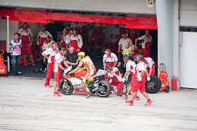 Valentino Rossi stopping for a break