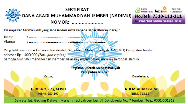 Sertifikat NADIMU Jember