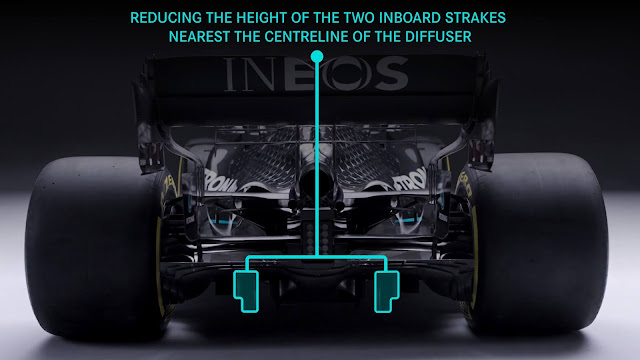 The 2021 Mercedes-AMG F1 W12 E Performance - Reducing the height of the two inboard strakes