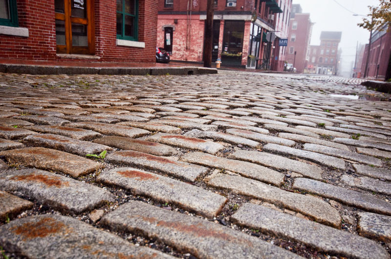 Silver Street Cobblestones in Portland, Maine Old Port photo by Corey Templeton