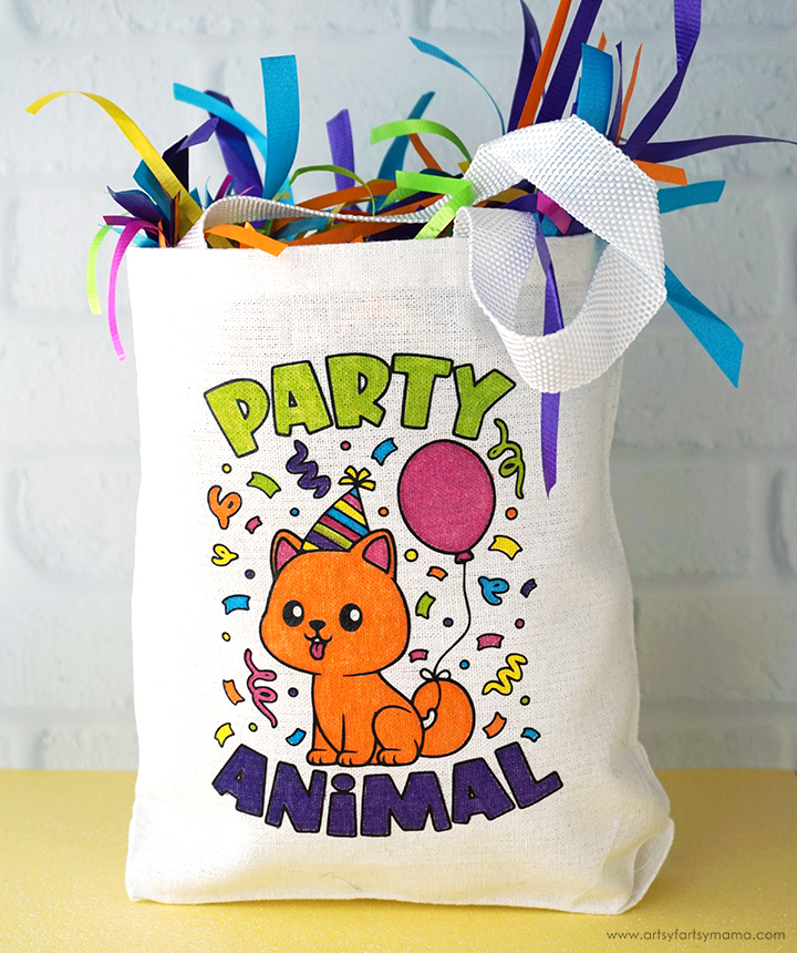 Party Animal Coloring Page Tote Bag + Free Cut File