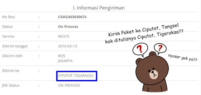 kirim paket jne ciputat tangsel ditulis jne ciputat tigaraksa