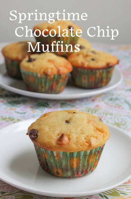 Food Lust People Love: Seasonal chocolate chips are a colorful and fun way to change up a classic muffin recipe. This one is a family favorite and makes a small batch of six muffins.