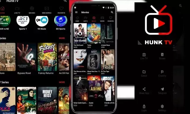 Hunk TV ، تطبيق لمشاهدة الأفلام على الهاتف المحمول
