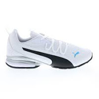Puma Axelion NXT 19565607 Mens White Canvas Lace Up Athletic Running Shoes