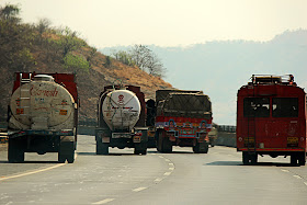 trucks blocking the expressway