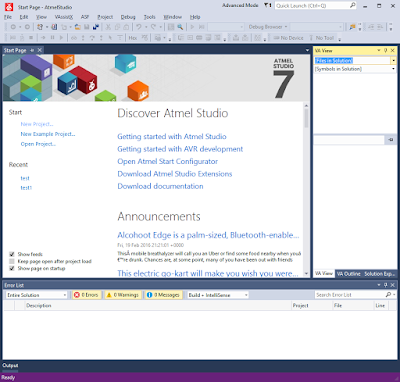 AVR Studio Start Page