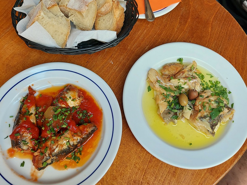 Sardines and cod at Sol e Pesca