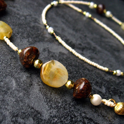 Earthen Brown Beaded Eyeglasses Chain