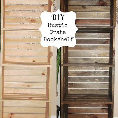 The Comfy Crafter: DIY Crate Bookshelf - Rustic style