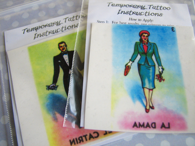 Loteria Wedding Temporary Tattoos